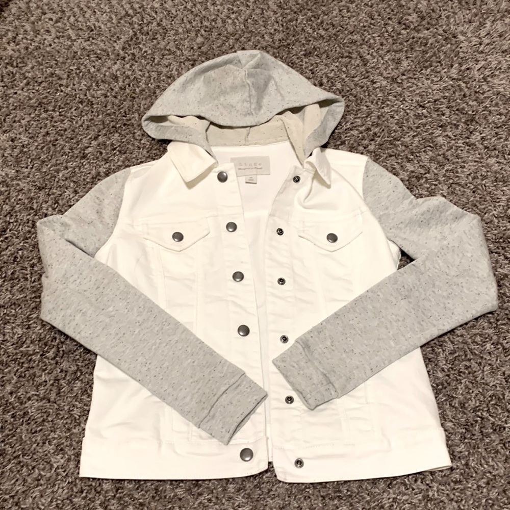 White Jean Jacket with Hood
